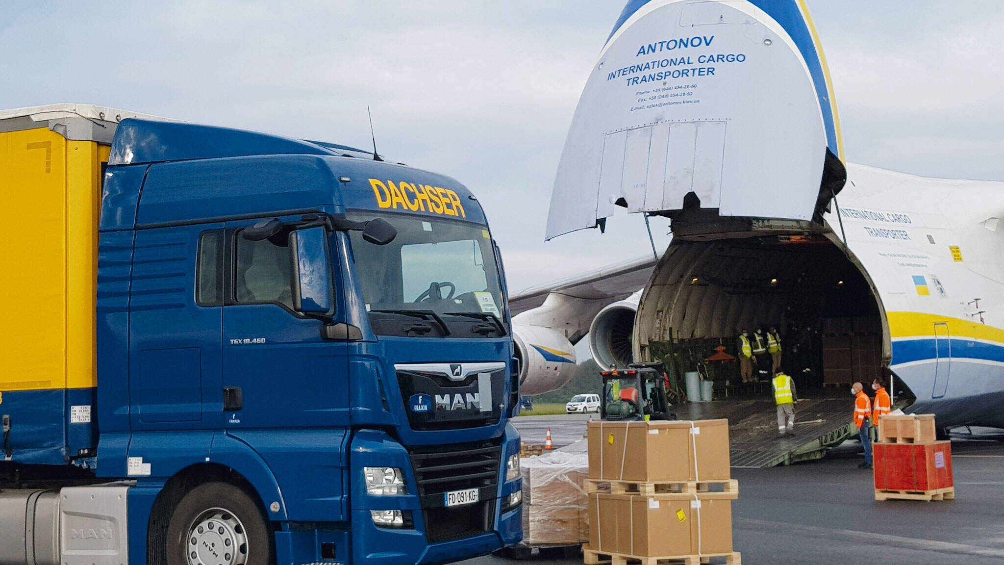 An Antonov full of protective medical equipment